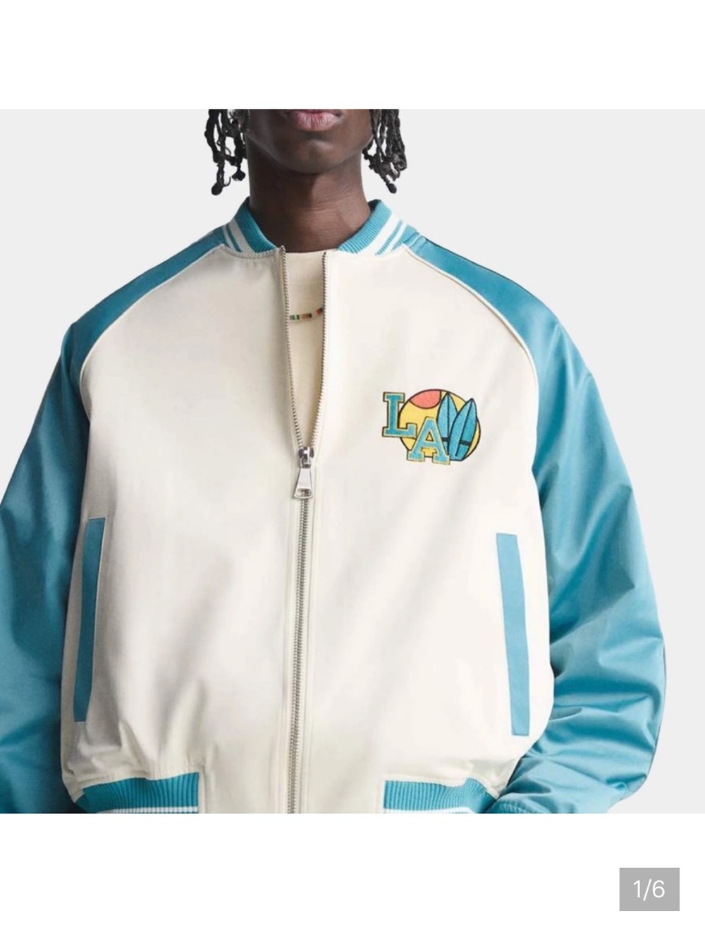Zara Man NWT zippered Malibu Classic bomber jacket Ken Barbie Halloween LA